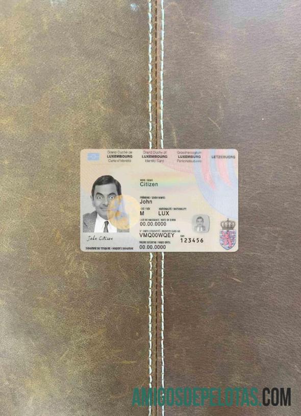 Luxembourg ID Card olhar de foto frente modelo